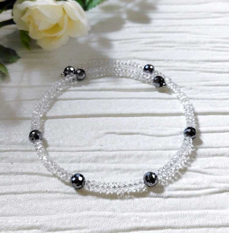 画像2: テラヘルツ・チョーカー（オニキス／水晶） (2)